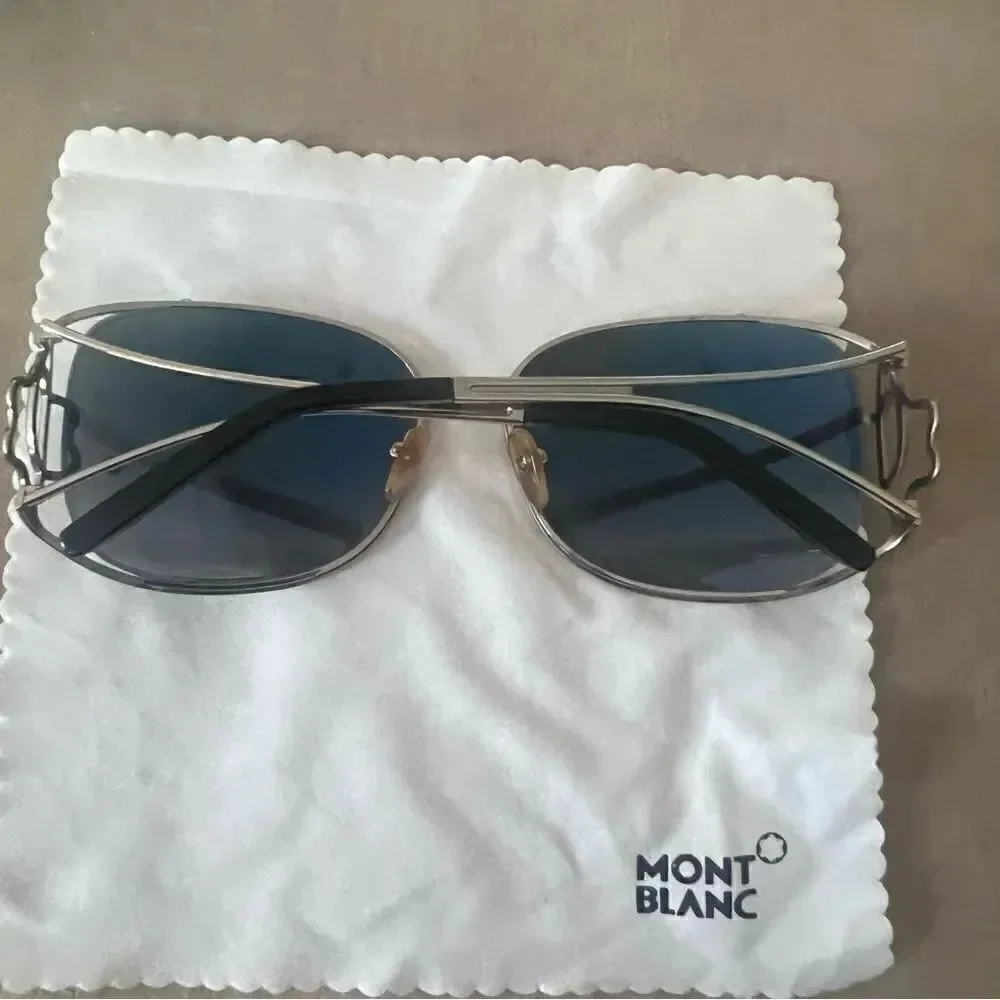 Mont Blanc Sunglasses MB318S Women Dark Gray Gunmetal Rectangular 60-17 135 mm